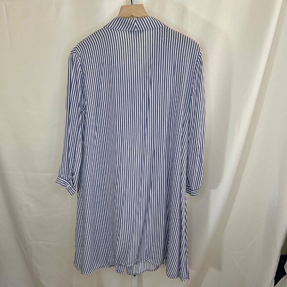 MSK Size XL Striped Blue and White Dress Coverup Beach Resortwear Holiday - Picture 2 of 13